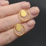 Studs Halo, 16 carat gold plated