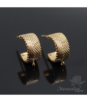 Spikelet studs, 14 carat gold plated