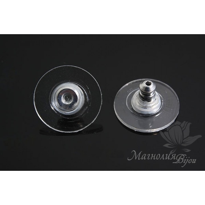 Plugs for earwires (stud), rhodium plated