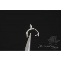 Бейл зажимный Гладкий, родиевое покрытие