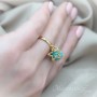Amazonite and star ring, 16k gold plated
