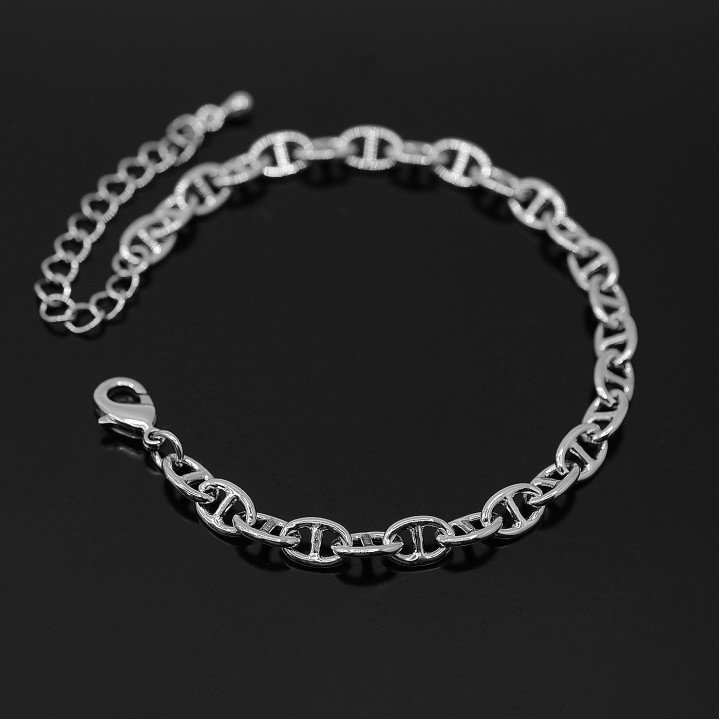 Chain Bracelet Hermès 16cm+5cm, rhodium plated