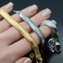 Snake Chain Bracelet, Herringbone Bracelet 16cm+6cm, 16K gold plated