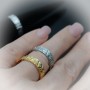 Rhodium plated 5mm Adjustable Rough Surface Ring Everyday Jewelry, 1 piece