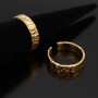 16K Real Gold plated 5mm Adjustable Rough Surface Ring Everyday Jewelry, 1 piece