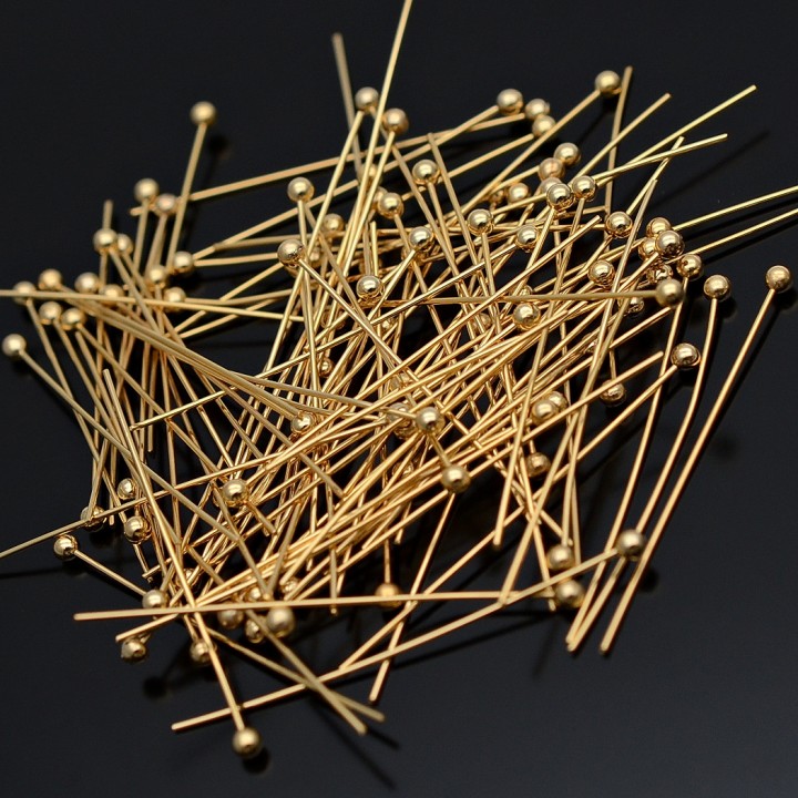 Ball pins 30:0.5mm 16k gold plated, 100 pieces