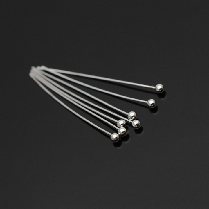 Пины с шариком 30:0,5мм родиевое покрытие, 10 штук