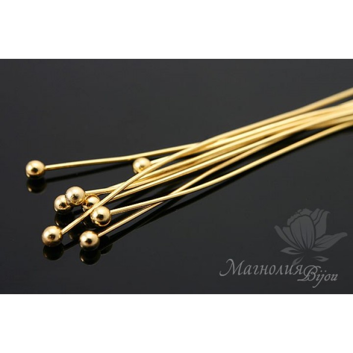 Ball pins 50:0.5mm 16k gold plated, 10 pieces