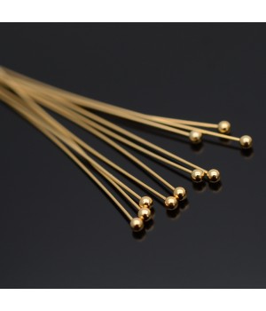 Ball pins 50:0.5mm 16K gold plated, 10 pieces