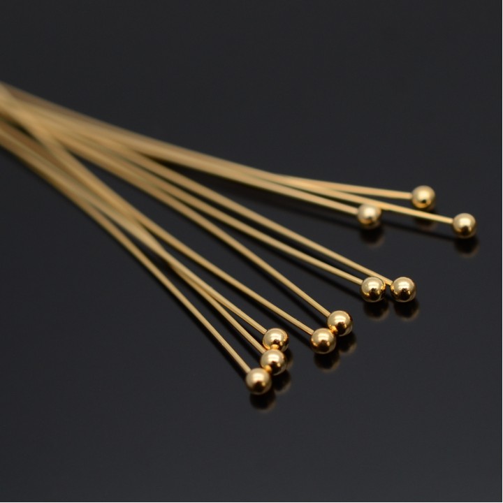 Ball pins 50:0.5mm 16K gold plated, 10 pieces