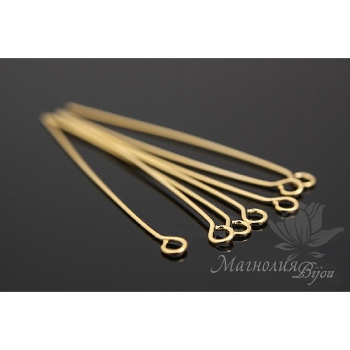 Eyepin 50:0.5mm 16k gold plated, 10 pieces