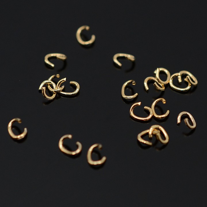 Open jump rings 3:3.5mm 16K gold plated, 2 grams