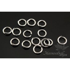 0.5:4mm rhodium plated Jump ring, 2 grams