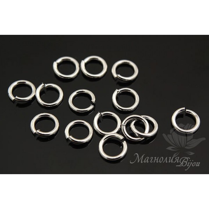 Open jump rings 0.5x4mm rhodium plated, 2 grams