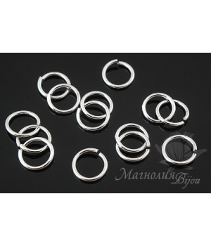 Connecting rings 0.7x7mm rhodium plated, 2 grams