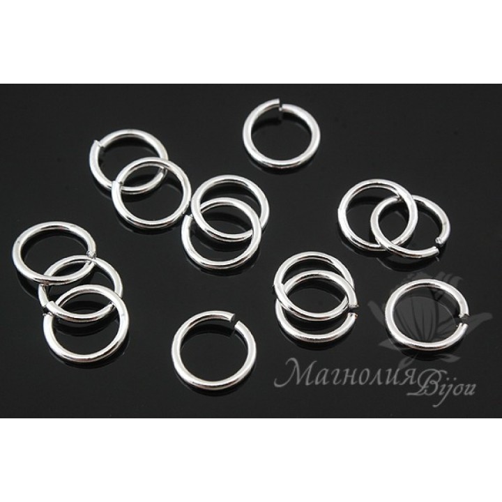 Connecting rings 0.7x7mm rhodium plated, 2 grams