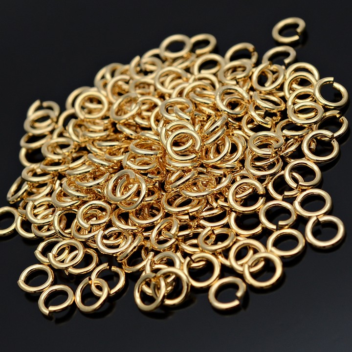 Anilla redonda 1.2x6.4mm baño de oro 16K, 20g