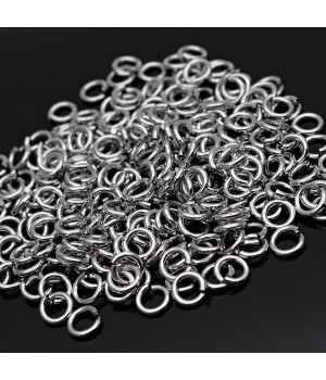 Anilla redonda 1.2x6.4mm baño de rodio, 20g