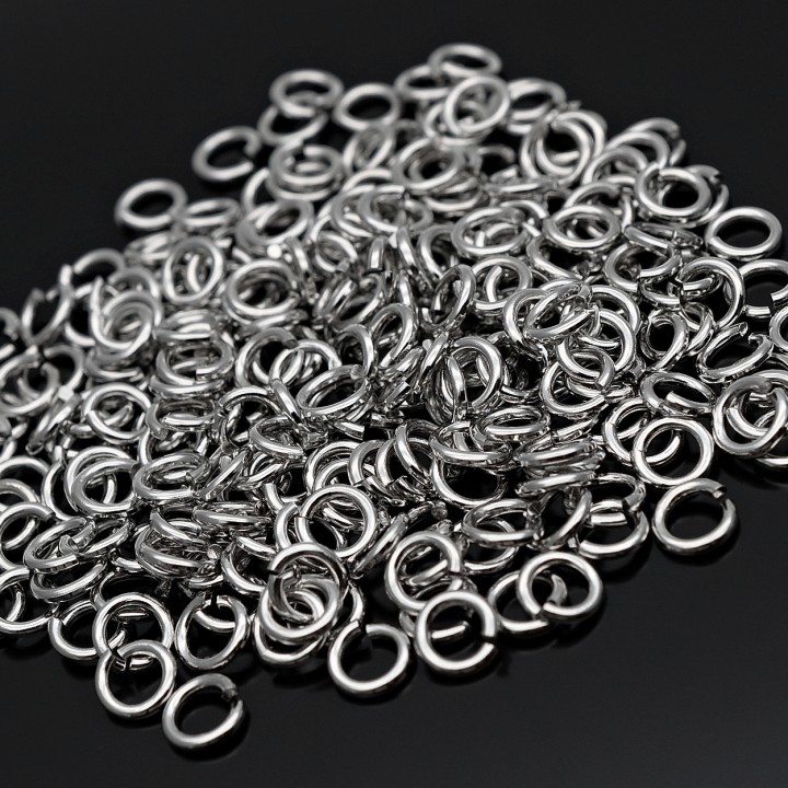 Anilla redonda 1.2x6.4mm baño de rodio, 20g