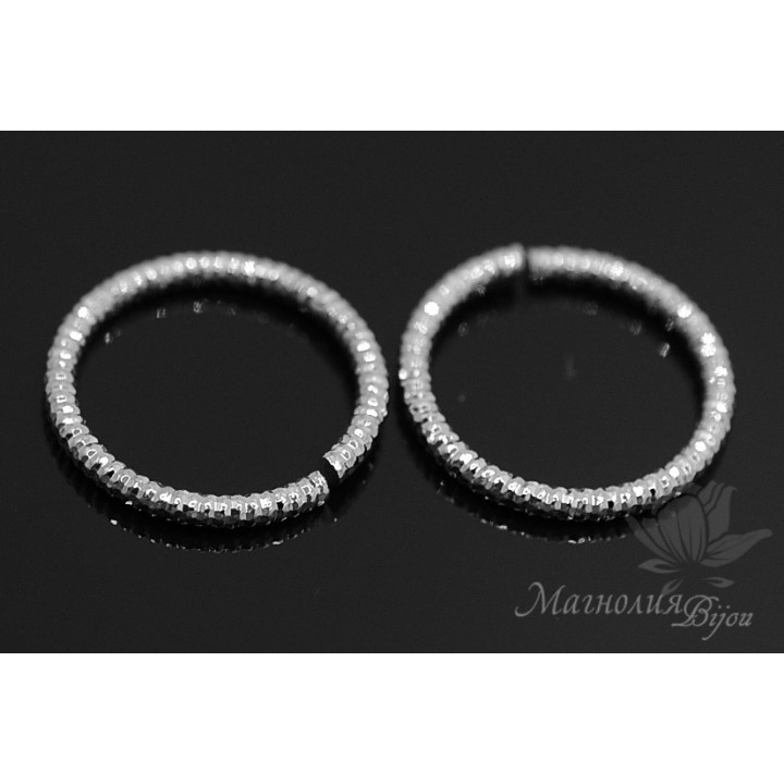 Twisted round ring 12mm rhodium plated, 10 pieces