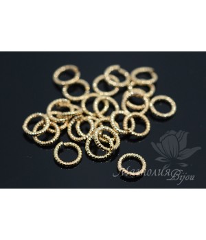Twisted round ring 6mm gold-plated 16 carats, 10 pieces