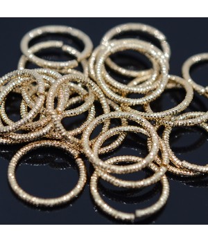 Twisted round ring 14mm gold-plated 16 carats, 5 pieces
