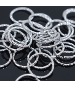 Twisted round ring 14mm rhodium plated, 5 pieces