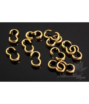 Figure eight connector, 16k gold plated