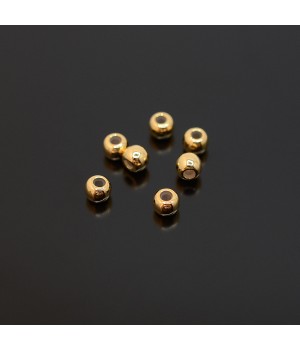 Stopper bead 5:4mm with silicone, 16k gold plated