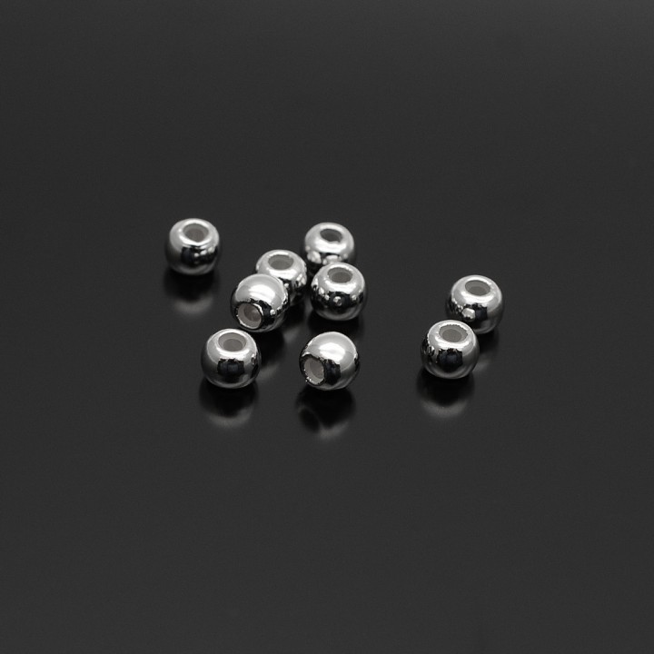 Rubber Stopper 5:4mm, rhodium plated