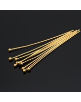 Пины с шариком 30:0,4мм серебро 925 пробы + позолота, 10 штук