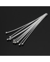 Пины с шариком 30:0,4мм серебро 925 пробы + родиевое покрытие, 10 штук