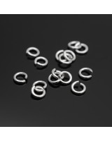 Колечки соединительные 0.8:4.5мм серебро 925 пробы + родиевое покрытие, 10 штук