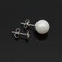 Studs 6mm with pin 925 sterling silver, rhodium plated