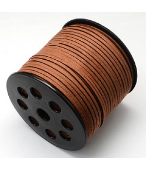 Flat Ultra Micro Fiber Suede Cord 2.5mm saddle brown color, 1 meter