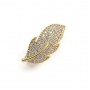 Brass Micro Pave Cubic Zirconia Enhancer Bails with loop, 18K gold plated