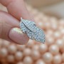 Brass Micro Pave Cubic Zirconia Enhancer Bails with loop, platinum plated