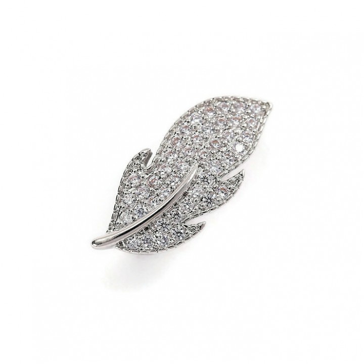 Brass Micro Pave Cubic Zirconia Enhancer Bails with loop, platinum plated