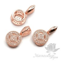 Enganche-conector para colgantes Geometría, baño de oro rosa
