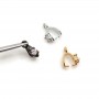 Clamping bale with one cubic zirconia, 18K gold plated