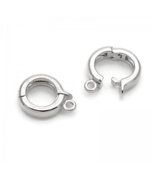 Brass Fold Over Bail Clasps, platinum plated