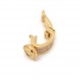 Bail clasp with jewelry cable attachment, 18K gold plated