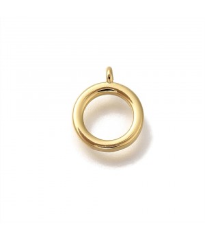 Anilla redonda(enganche) 10mm para colgantes baño de oro de 18K, 1 pieza