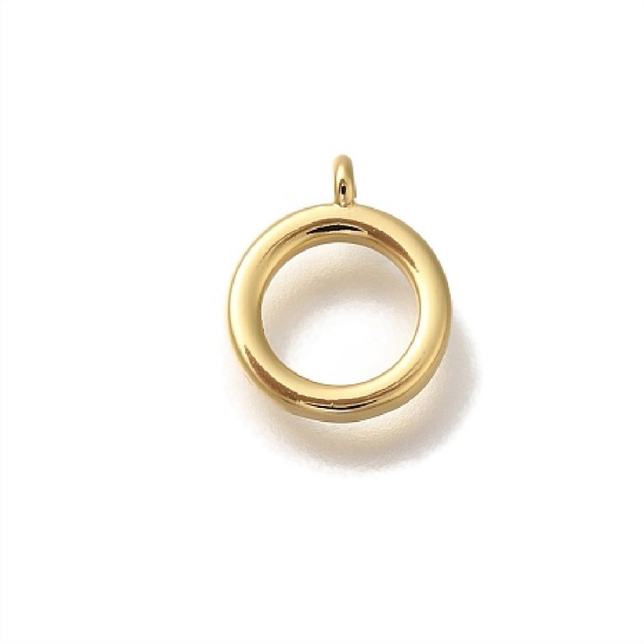 Anilla redonda(enganche) 10mm para colgantes baño de oro de 18K, 1 pieza
