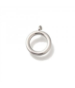 Anilla redonda(enganche) 10mm para colgantes baño de platino, 1 pieza