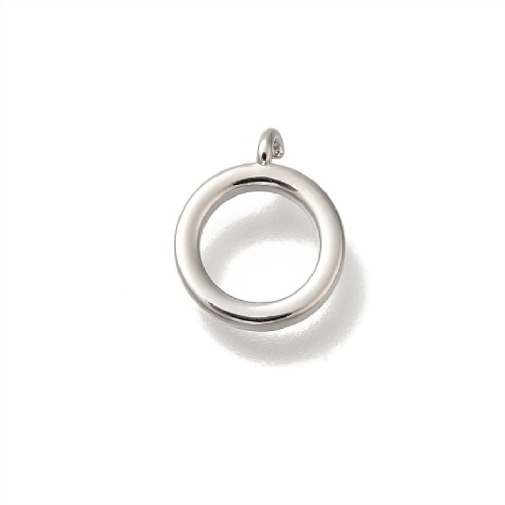 Anilla redonda(enganche) 10mm para colgantes baño de platino, 1 pieza