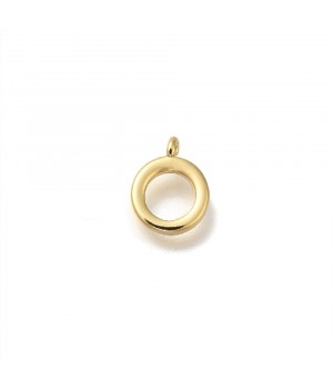Anilla redonda(enganche) 8mm para colgantes baño de oro de 18K, 1 pieza