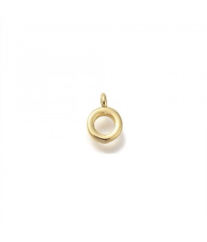 Anilla redonda(enganche) 6mm para colgantes baño de oro de 18K, 1 pieza