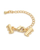 11mm 3 Loops Connectors for bracelet or necklace, 18K gold plated brass