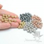 Bead Ball 6mm inlaid with cubic zirkonia, gilding 18K